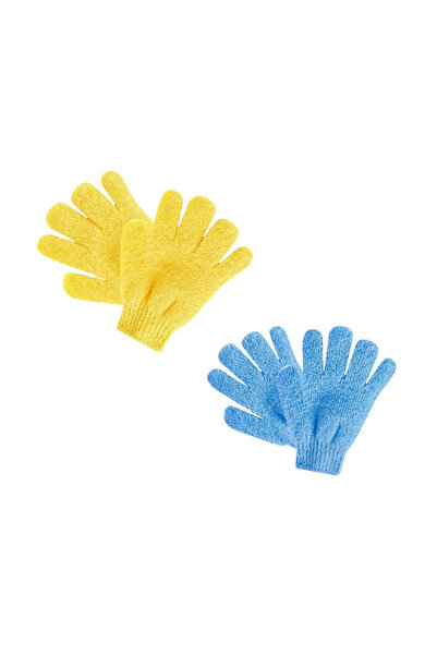 Choice1 yellow-blue 1/2/3/4Pairs Five Fingers Bath Gloves Household Shower Sc...