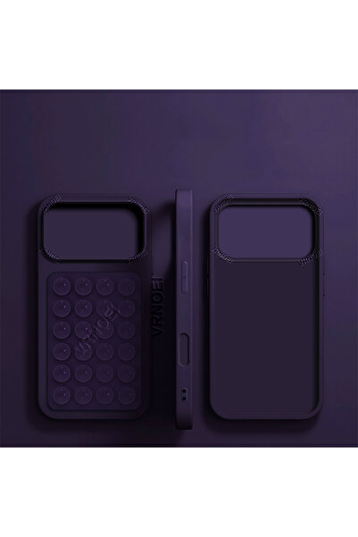 Choice iPhone 16 Pro Dark purple Upgrade 2IN1 Suction Cup Bracket Phone Case ...