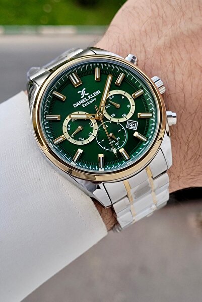 Daniel Klein Kadranı Yeşil Kordonu Gold Gri Renk Görseldeki ile Aynı 44 Mm Er...