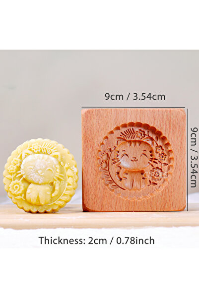 Choice9 Cat Wooden Speculaas Cookie Molds with Animals Patterns, 3D DIY Carve...