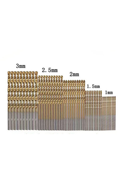 Choice1 Round Gold 50Pcs 50Pcs Titanium Coated High Speed Steel Drill Bit Set...
