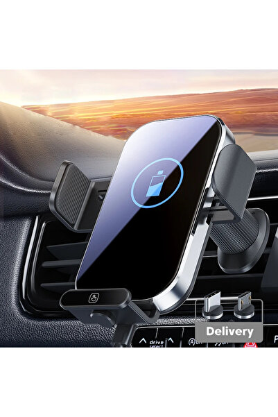 Choice Black UYUXIO Auto Clamping Wireless Car Charger with LED Light 66W Fas...