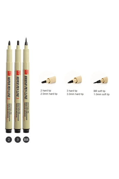 Choice13 2-3-BR 12 Tip Pigment Liner Micron Ink Marker Pen for Manga Draw Ske...