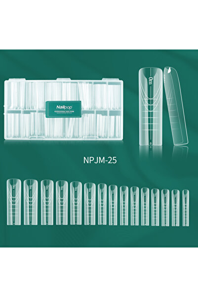 Choice JM25-Clear 150 Nailpop 150pcs/box Nail Dual Forms Square Coffin Quick ...