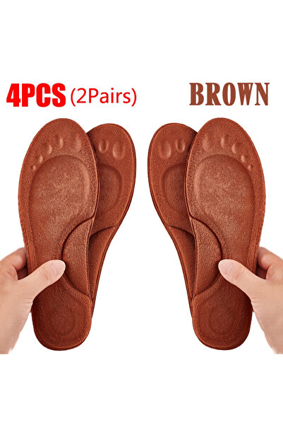 Choice EU 35-36 4pcs - Brown PU Feet Sole Soft Orthopedic Sport Insoles for B...