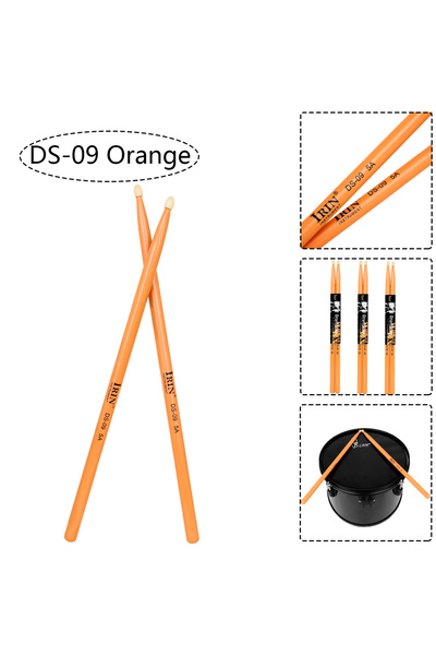 Choice12 DS-09 Orange 5A Drumstick Maple Drum Sticks DS-09 Multicolor Drum Ma...
