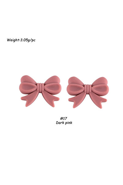 Choice18 10pcs Dark pink Kivoct 10pcs Crown Bowknot Silicon Beads Bow Tie Bea...