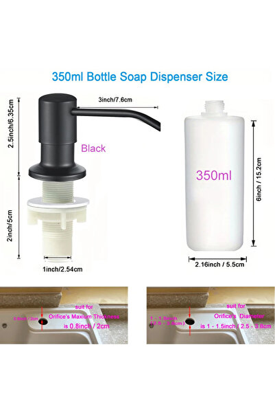 Choice 350ml black color Stainless Steel Pump Useful Kitchen Sink Tools Home ...