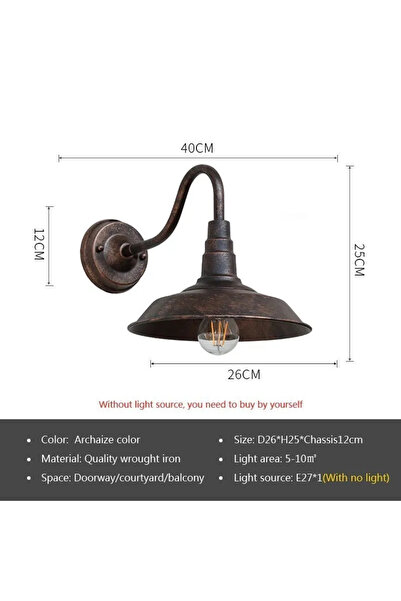 Choice Warm White 220V A Archaize color Retro Waterproof LED Wall Lamp Outdoo...