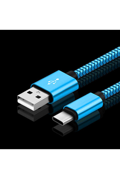 Choice كابل شحن USB A إلى النوع C 1 متر أزرق 12 وات كابل بيانات مضفر من الناي...