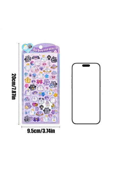 Choice3 Cat Cute Sticker Pack 3D Glitter Stickers Resin Crystal Texture Decal...