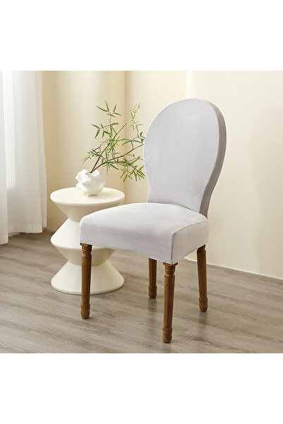 Choice5 A4 1Pc Velvet Round Back Dining Chair Cover French Curved Backrest Ch...