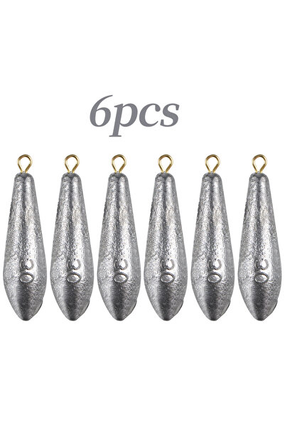 Choice 30g-1.06oz 6 pieces Fishing Weights with Rings, Teardrop Shaped Lead S...