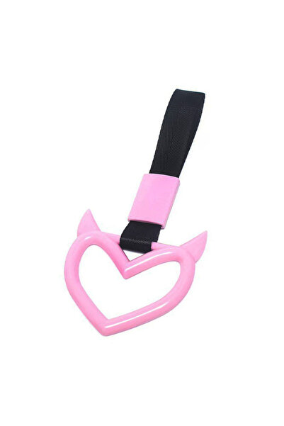 Choice pink JDM Train Bus Handle Hand Strap Ring Heart Styling Drift Charm St...