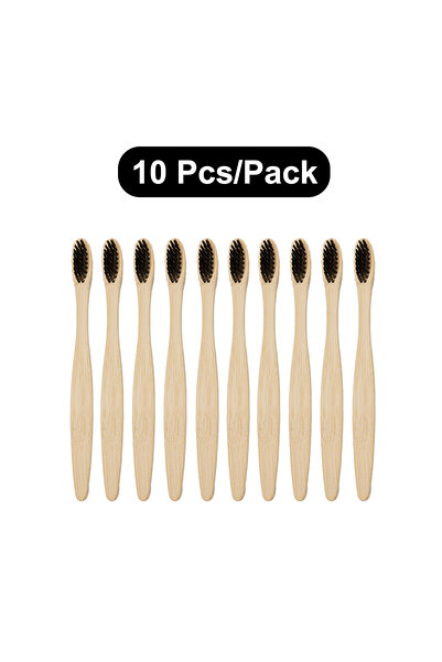 choice2 10Pcs Bamboo Toothbrush 1/5/10Pcs Biodegradable Compostable Natural E...