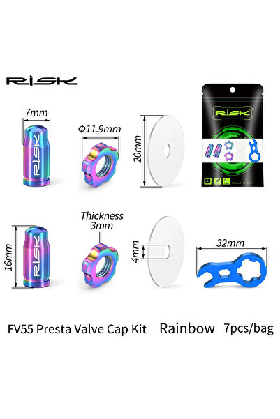 Choice FV TOOL CL Risk MTB Road Bike Presta Schrader Valve Cap Waterproof Dus...