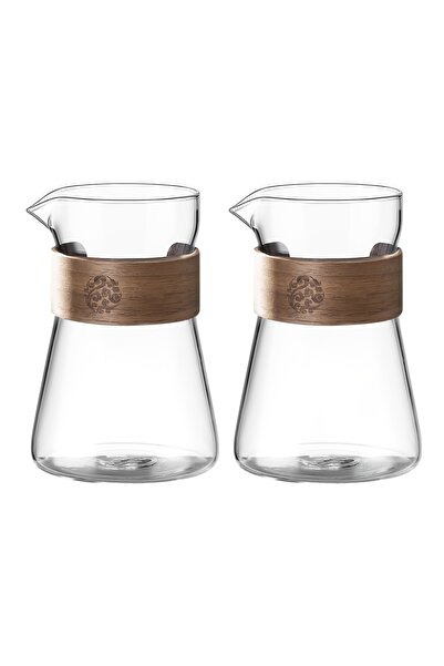 Choice1 Transparent 16oz Glass Coffee Carafe with Wood Heat-Resistant Layer, ...