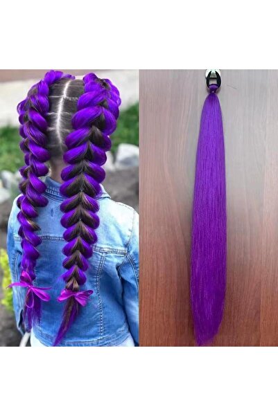 Choice3 A2 1PC 26inch Long Purple Braided KPOP Rumi Cosplay Wig Heat Resistan...