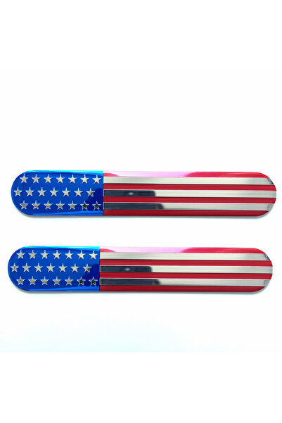 Choice1 blue red 2pc 2pcs Aluminum alloy American flag metal car logo suitabl...