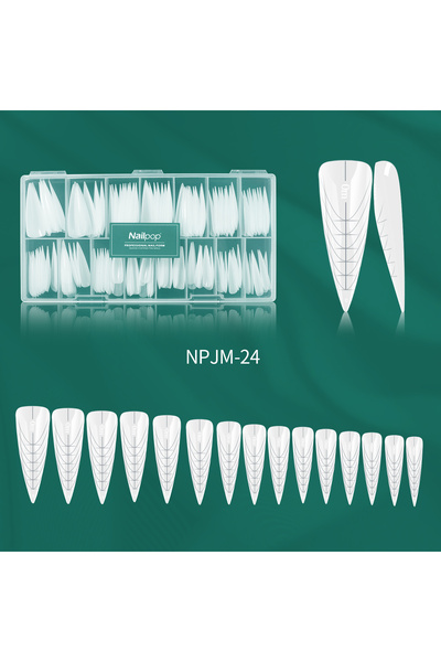 Choice JM24-WHITE 150 Nailpop 150pcs/box Nail Dual Forms Square Coffin Quick ...