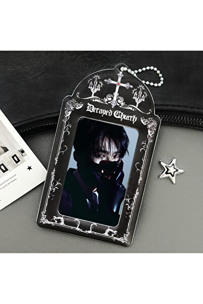 Choice Cross Card Holder Dark Gothic Style Photo Card Holder, Kpop En New Alb...