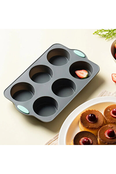 choice2 1Pc 6 holes Silicone Cake Mold Pan 6/12 Cup Baking Tray Non-Stick Muf...