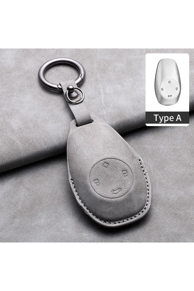 Choice15 غطاء مفتاح السيارة عن بعد من جلد الرمادي A1، متوافق مع Leapmotor T03...