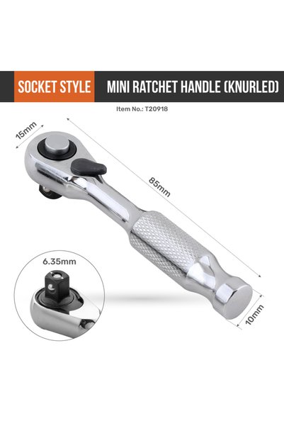 Choice1 black Hi-Spec 72 Tooth Ratchet Mini Wrench Double Head Handle Socket ...