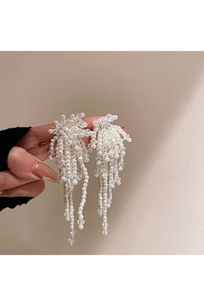 Choice white pearl earring7 Handmade White Imitation Pearl Dangle Earrings fo...