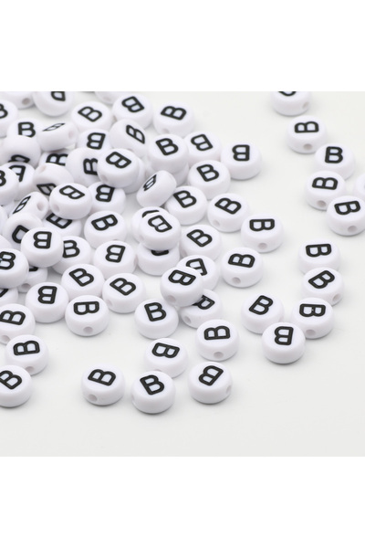 Choice 200pcs B 50/100/200pcs/lot 7x4mm White Round A-Z Alphabet Letter Acryl...