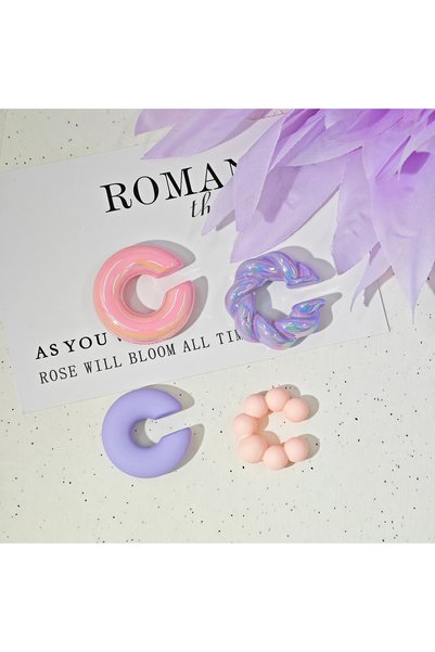 Choice style2 Transparent Twist C Shape Ear Cuff Spot Bead Clip On Creative W...
