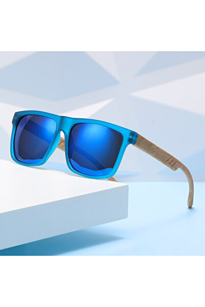 Choice5 Blue New Style Retro UV-protective Bamboo And Wood Sunglasses For Men...