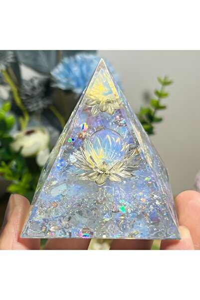 Choice opal 1PC White Lotus Flower Opal Orgone Pyramid Decorative Home Piece ...
