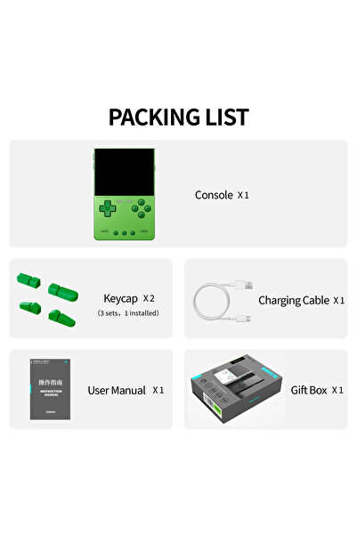 Choice5 NO Card Wild Green Trimui Brick Hammer 3.2" IPS Retro Handheld Consol...