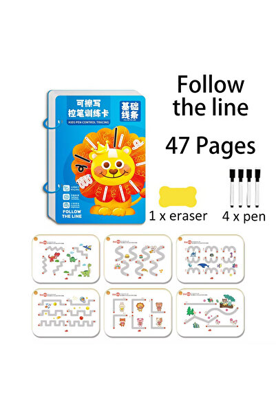 Choice3 Follow the line Magical Tracing Workbook Reusable Calligraphy Copyboo...
