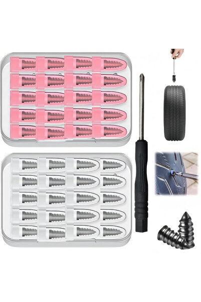 Choice1 40pcs sets 20/40pcs Tire Plug Screw Kit for Car, SUV & Truck, Durable...