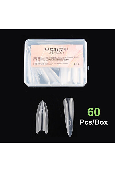 Choice3 Long pointed Pink ♥Clear Nail Extension Forms | Sandwich Molding Posi...