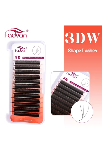 Choice19 10mm 0.07mm M 3D FADVAN M/L/L+/C/D Curl 3D/4D/5D W Shape Eyelash Ext...