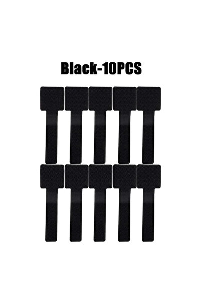 Choice3 10PCS Black New Reusable Velcro Cable Ties: Self-Adhesive & Adjustabl...