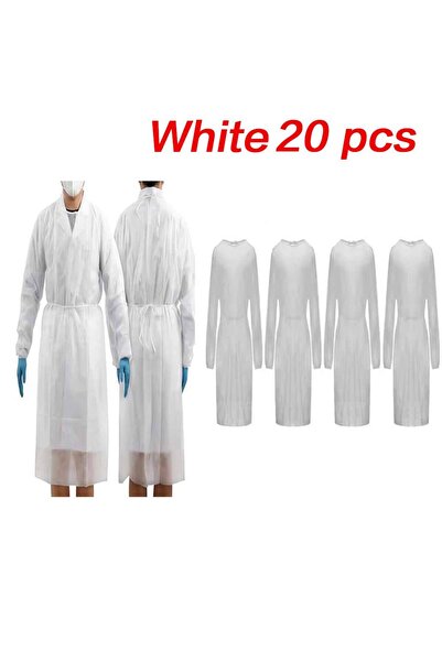 Choice White 20pcs 10/20 pcs Set Disposable Isolation Gowns Set Non-woven Pro...