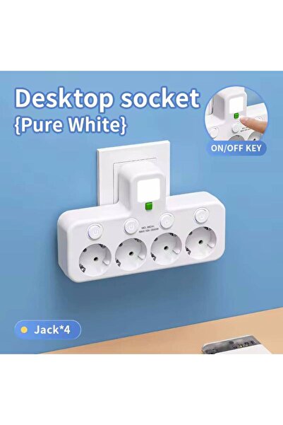 choice2 4 AC White EU Plug 3/4/5 AC Outlet Power Strip Multiprise Wall Socket...