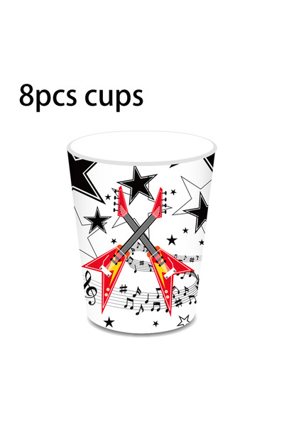 Choice 8pcs-cups-MM350 Crazy Rock Party Disposable Tableware Set Plates Table...