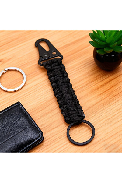 choice2 Black Adventure Paracord Braided Keychain Unisex Eagle Beak Handmade ...