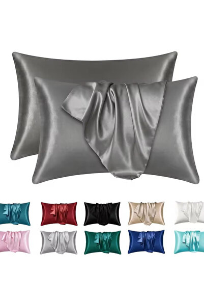 Choice 470*740mm Grey 1pc Boost Beauty Sleep Silky Satin Pillowcases: Cooling...