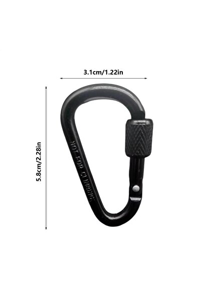 Choice Black D-shape Carabiner Aluminium Alloy Sports Keychain Multi Colors w...
