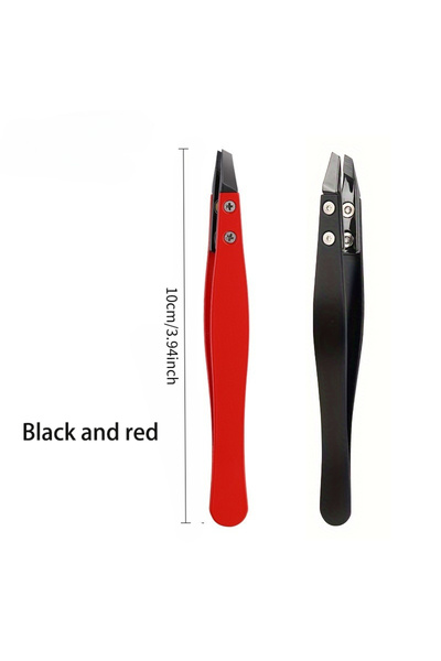 Choice Black and Red Zirconia Ceramic Pointed Tweezers Stainless Steel Tweeze...