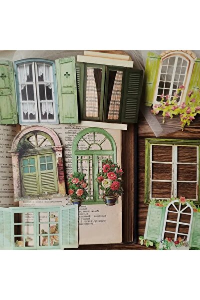 Choice4 C 10 Pcs Laser Hollow Doors Windows Stickers Junk Journal Planner Scr...