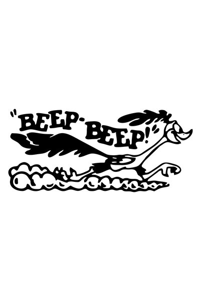 Choice 17cmx7.7cm G101 black G101 17x7.7cm Road Runner Sticker Cartoon OldFas...
