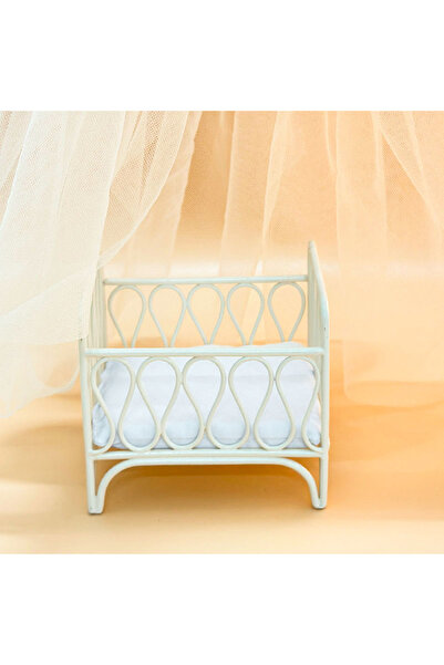 Choice Creamy White Mini Iron Miniature Cradle Bed, Square Cradle with Mouse ...