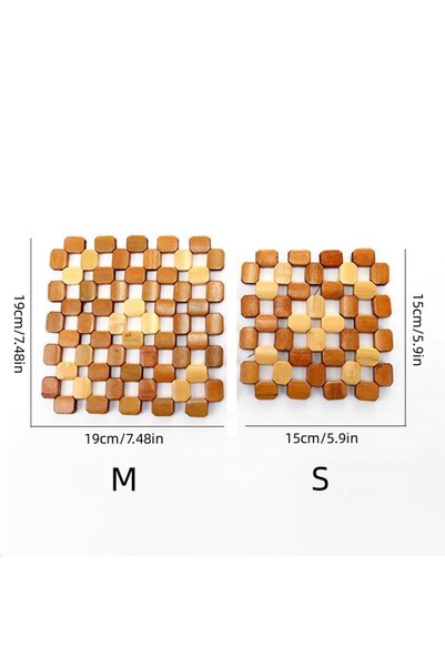 choice2 M Wood color Kitchen Bamboo Insulation Pad Bamboo Table Mat Non-slip ...